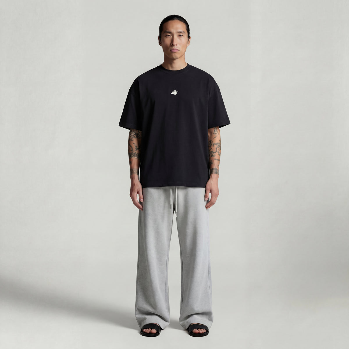 Black Aldan Unisex Oversize T-shirt SV-86
