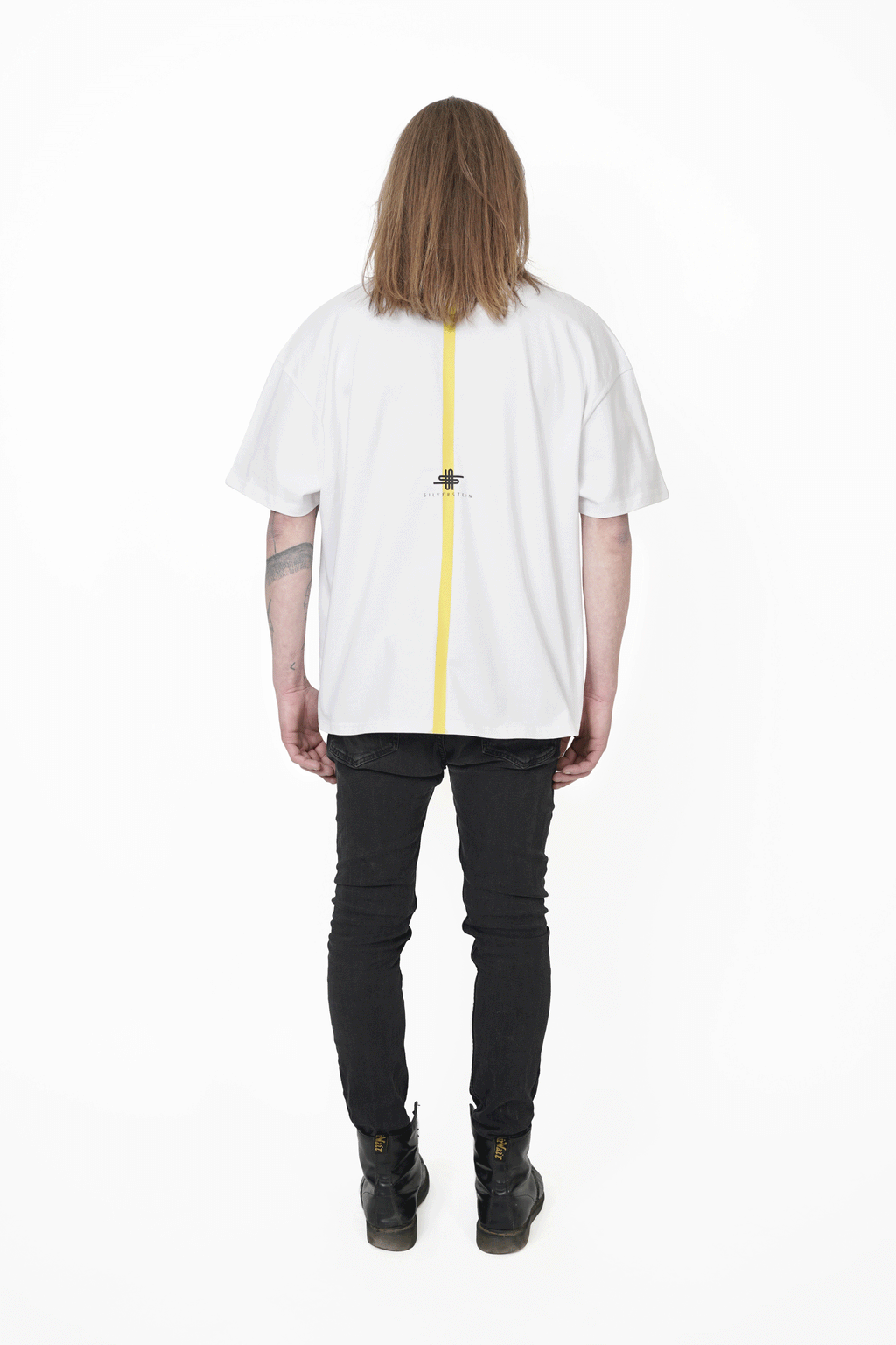 White "Yellow Stroke" Unisex T-Shirt