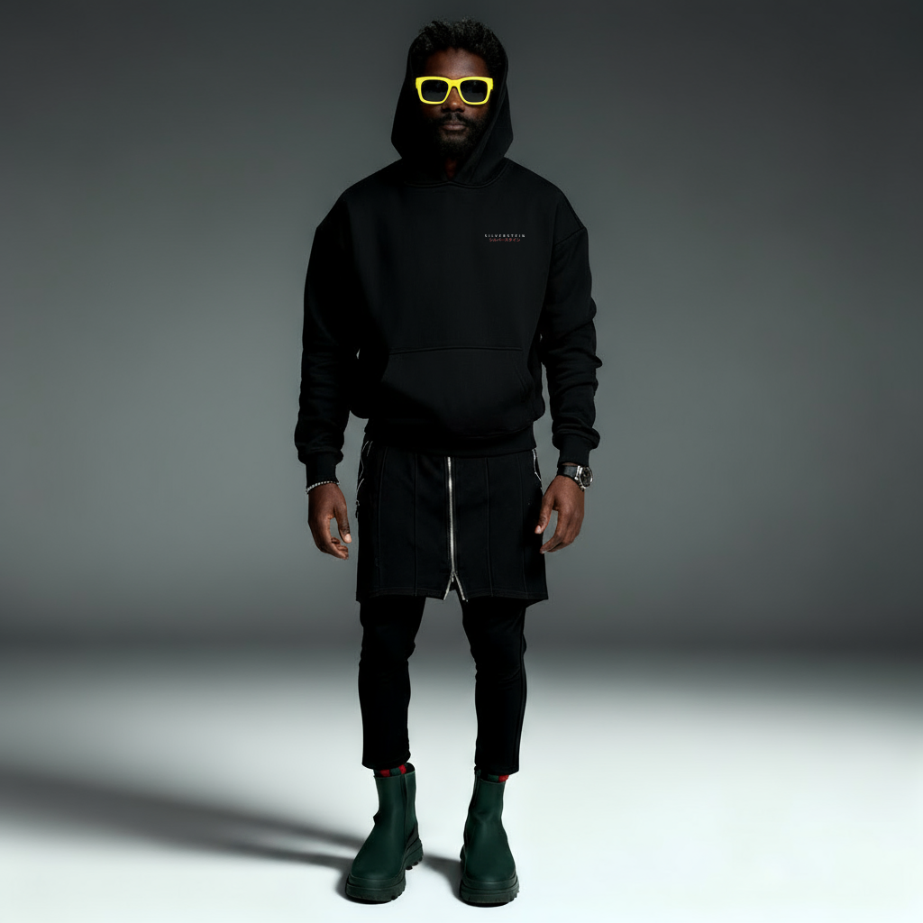 Black "Seven Cried" Ultra Heavy Oversized Unisex Hoodie SO-120