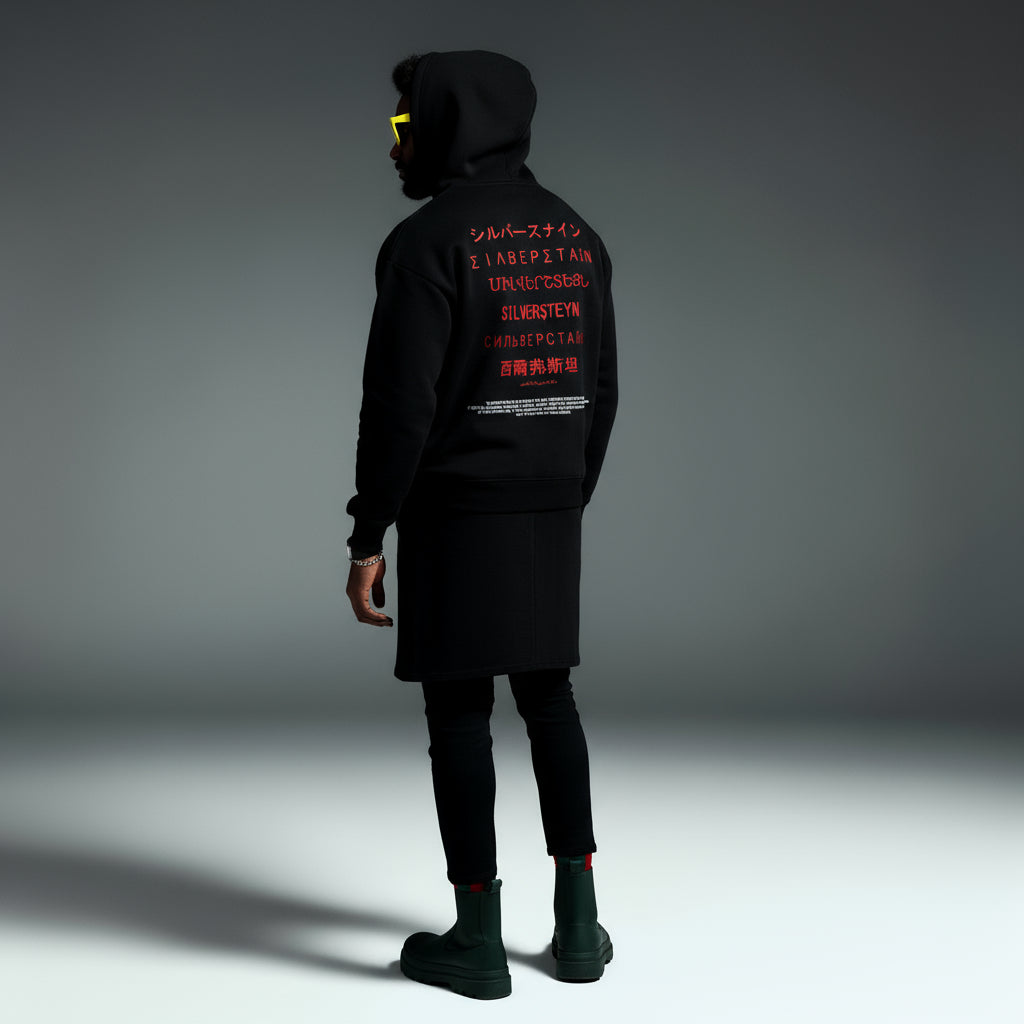 Black "Seven Cried" Ultra Heavy Oversized Unisex Hoodie SO-120