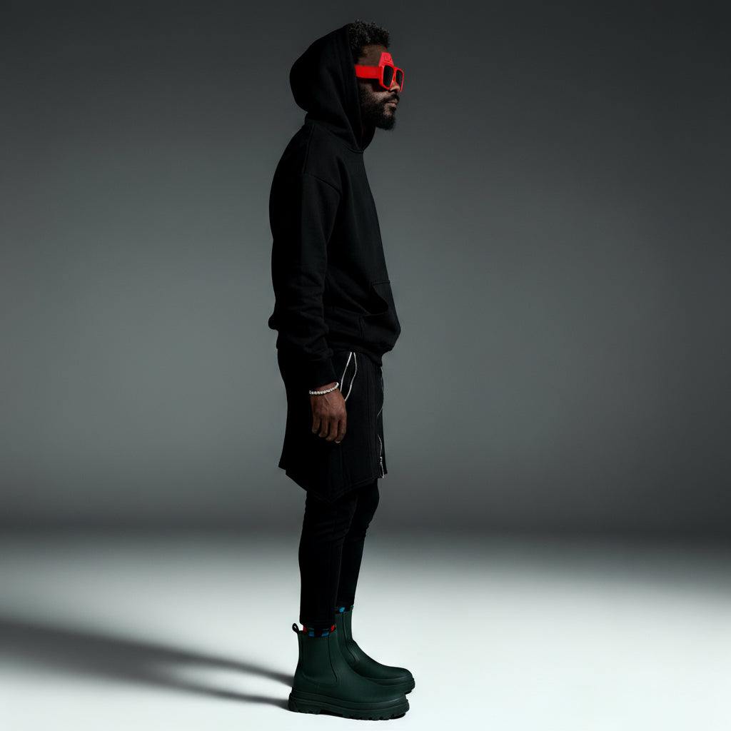 Black "River Basic" Ultra Heavy Oversized Unisex Hoodie SO-120