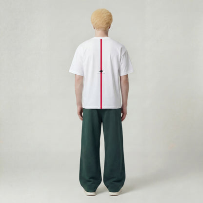 White "Red Stroke" Unisex T-Shirt