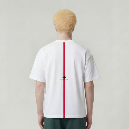 White "Red Stroke" Unisex T-Shirt