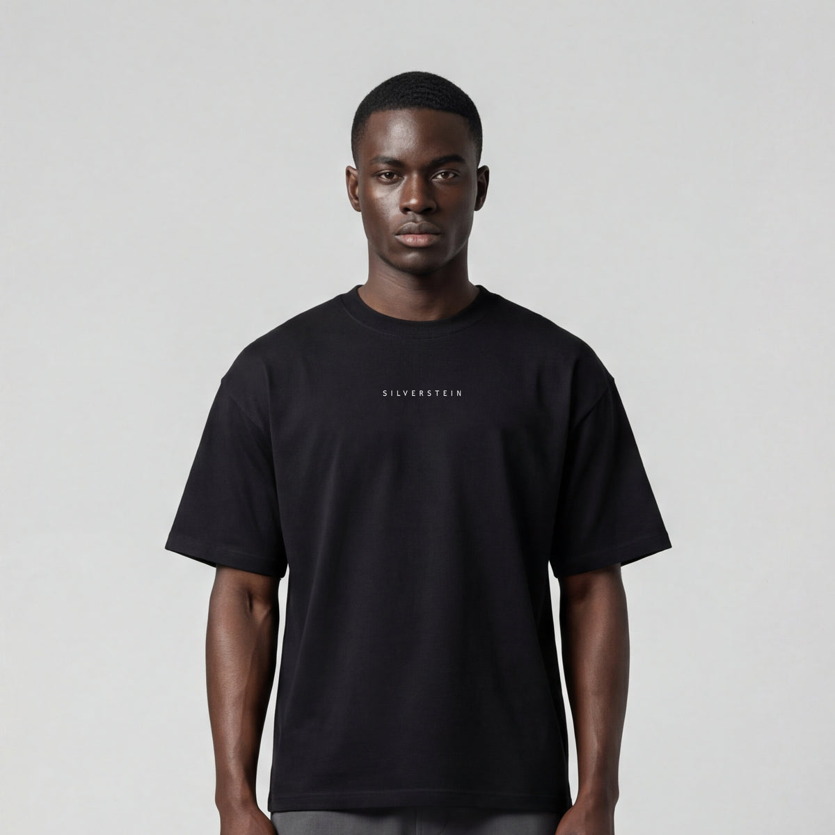 Black "White Basic" Heavy Oversize T-shirt SV-163