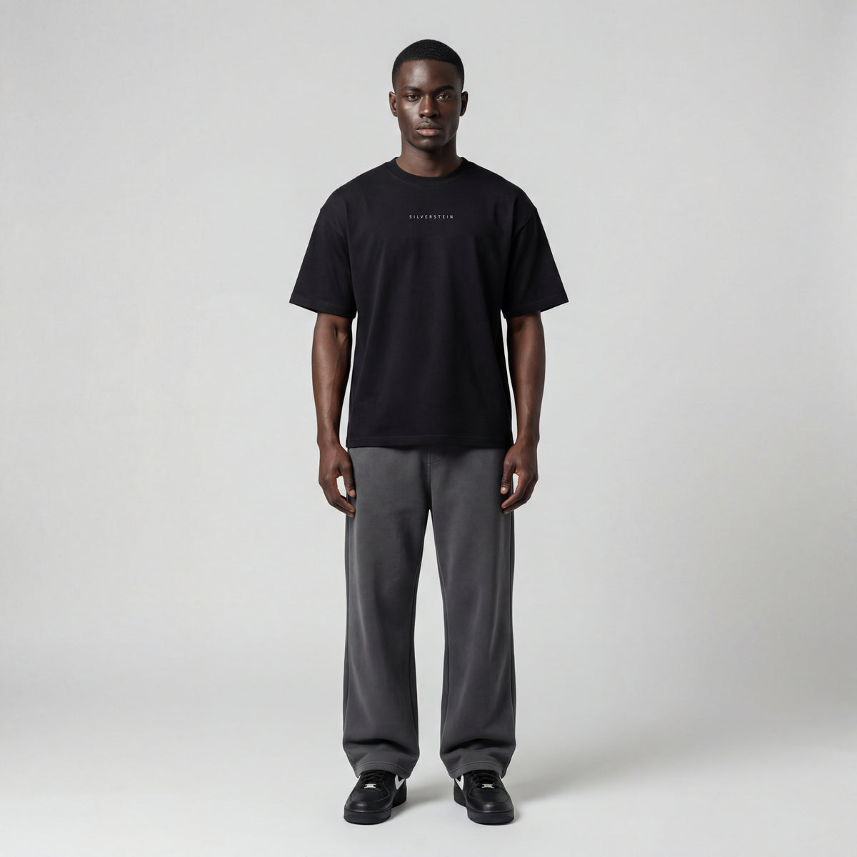 Black "White Basic" Heavy Oversize T-shirt SV-163