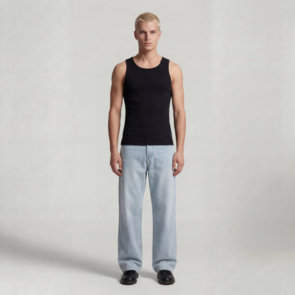 Basic Mens Tank Top " Oyu " Raw Black