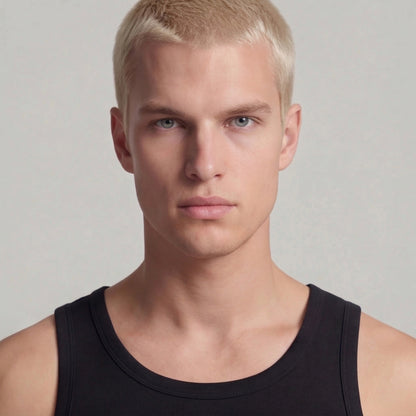 Basic Mens Tank Top " Oyu " Raw Black