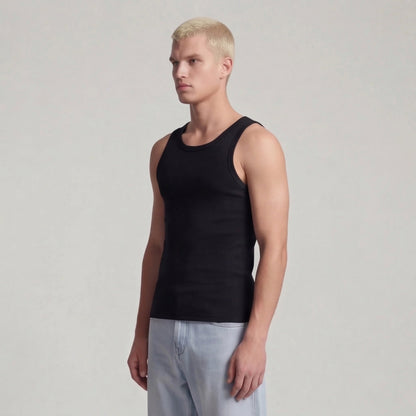 Basic Mens Tank Top " Oyu " Raw Black