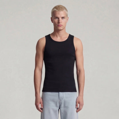 Basic Mens Tank Top " Oyu " Raw Black