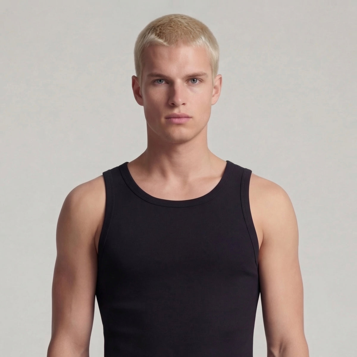 Basic Mens Tank Top " Oyu " Raw Black