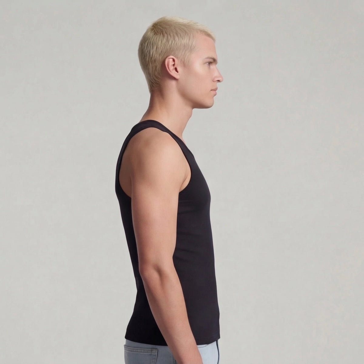 Basic Mens Tank Top " Oyu " Raw Black