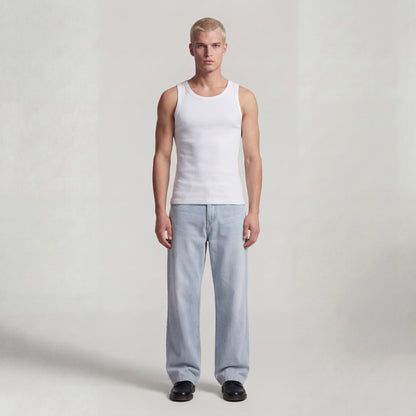 Basic Mens Tank Top " Oyu " Raw White