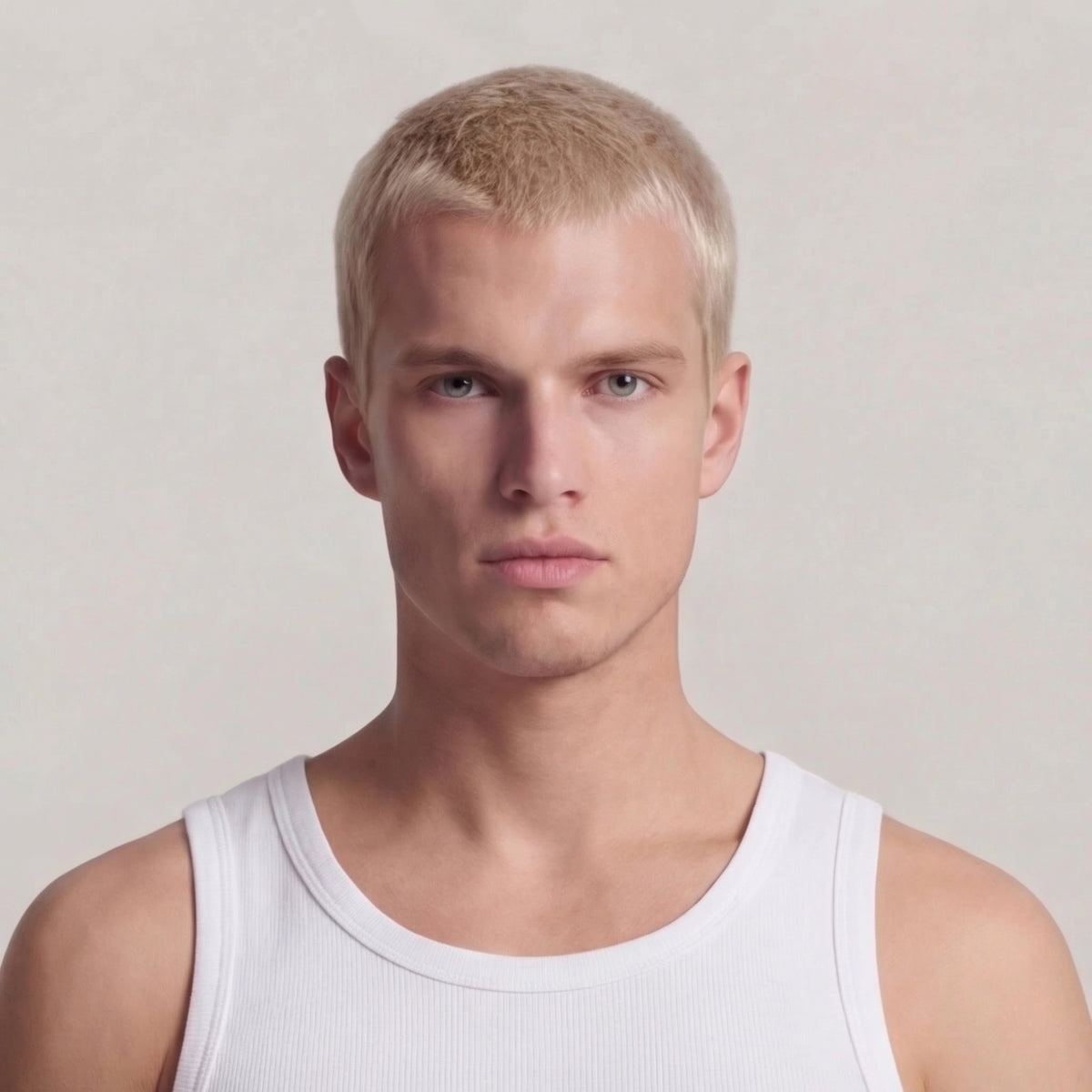 Basic Mens Tank Top " Oyu " Raw White