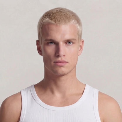 Basic Mens Tank Top " Oyu " Raw White
