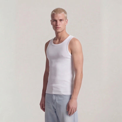 Basic Mens Tank Top " Oyu " Raw White
