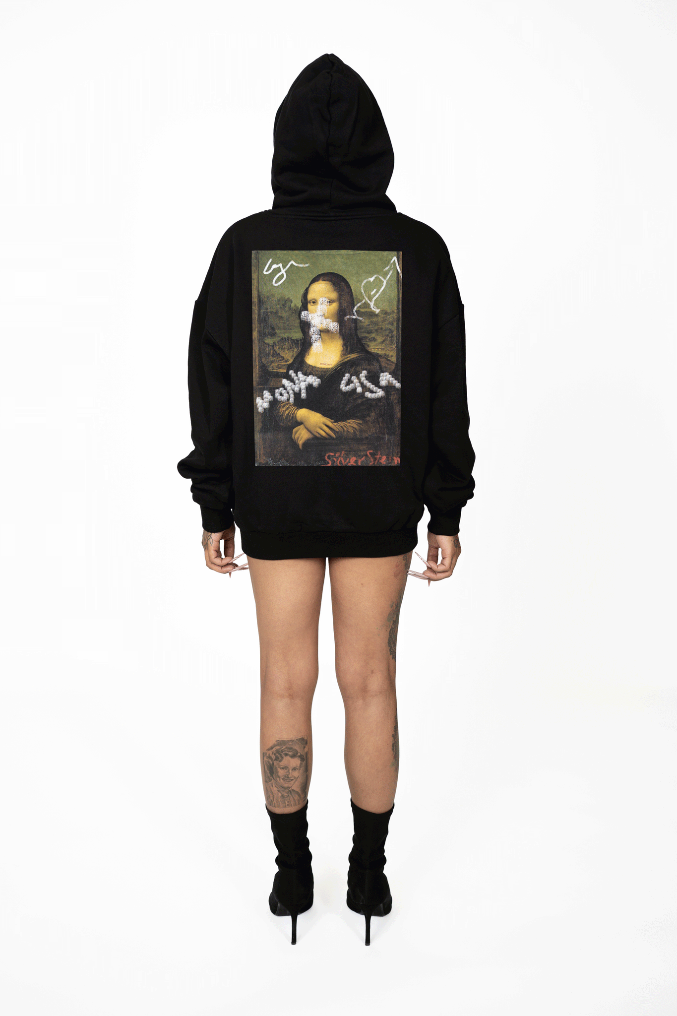 Black Mona lisa Oversized Unisex Hoodie