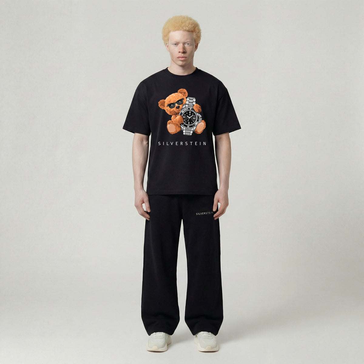 Black "Teddy Watch 2.0" vorne  Unisex T-Shirt SV-204