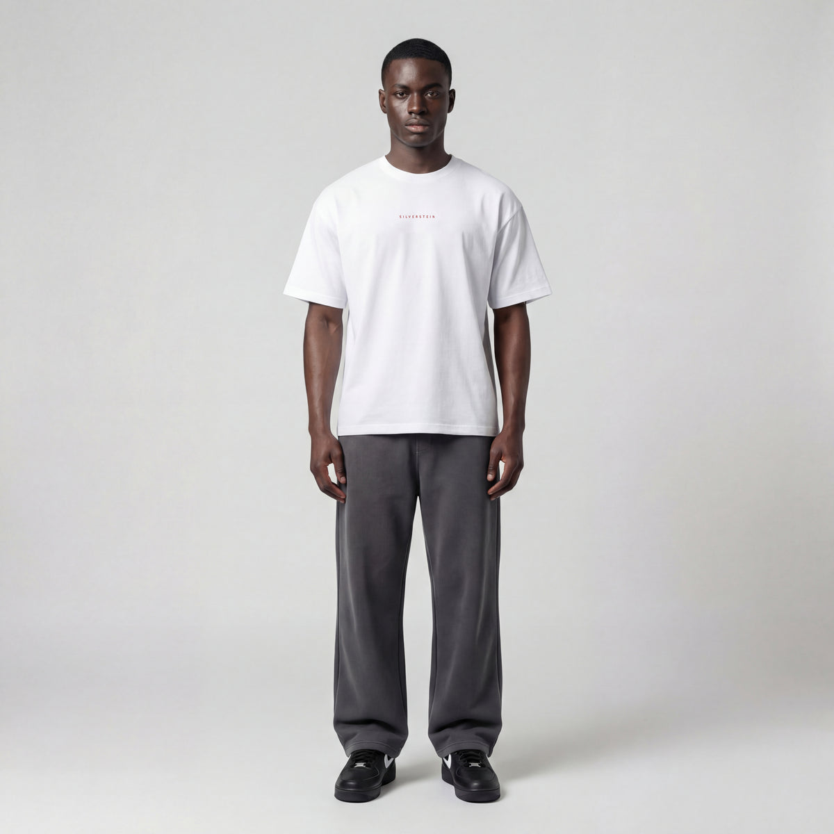 White "Red Basic" Heavy Oversize T-shirt SV-163