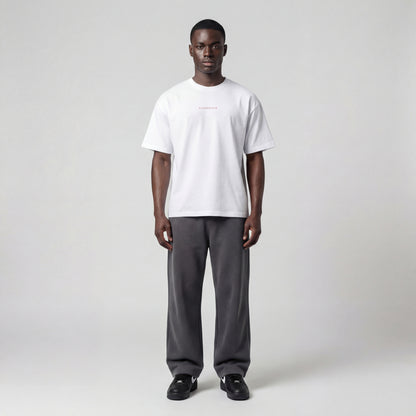 White "Red Basic" Heavy Oversize T-shirt SV-163
